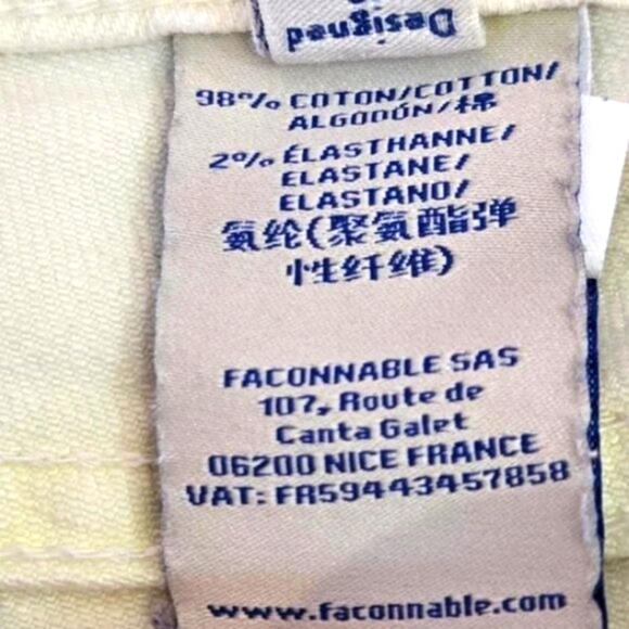 Faconnable ladies straight jeans low rise size 28 in light green-yellow color - Picture 8 of 14